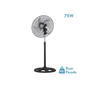 VENTILADOR FABRILAMP REFORZADO DE PIE NEGRO 3VEL. 75W ASPA ALUMNIO PLATA