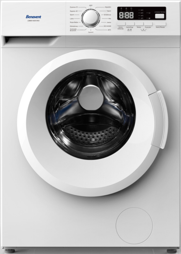 LAVADORA BENAVENT LBM91400VINV 9KG 1400RPM. A FUNCIÓN VAPOR