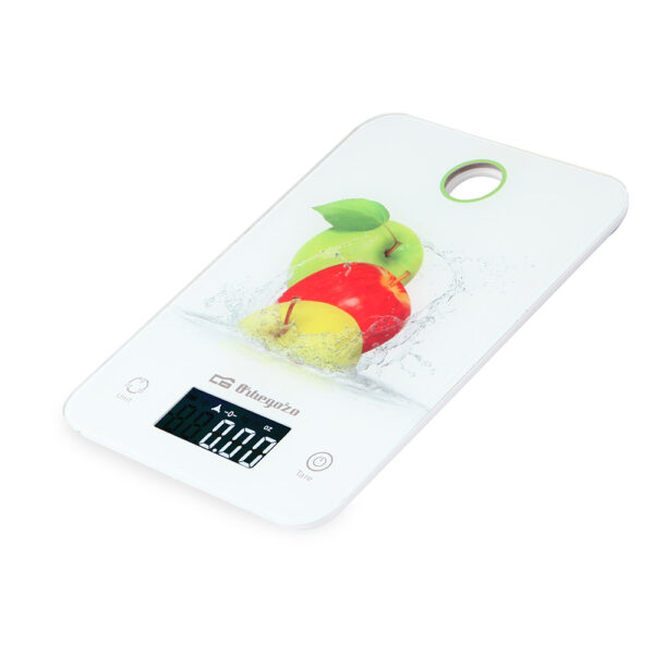 PESO COCINA ORBEGOZO PC1020 5KG BLANCO -MANZANA
