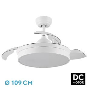 VETILADOR FABRILAMP CALA DC BLANCO 72W 3ASP.DESP.109D 6VELOCIDADES REMOTO,TEMPORIZADOR