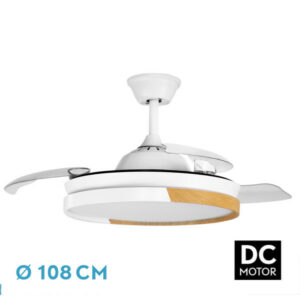 VENTILADOR FABRILAMP EMPERADOR DC BLANCO/HAYA 72W 3ASPAS DESP 106D REMOTO+ TEMPORIZADOR